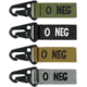 Condor Outdoor Blood Type Key Chain 4 Pcs/Pack, Oneg, Black, 239O-002