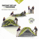 Core Equipment 4 Person Instant Dome Tent, Green/Gray, 9 x 7 ft, 40006