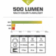 Core Equipment 500 Lumen Multi-Color LED Flashlight, Gray, 7.9 x 1.5 x 1.9 in, 40011