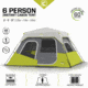 Core Equipment 6 Person Instant Cabin Tent, Green/Grey, 40161
