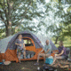 Core Equipment 9 Person Modified Dome Tent, Orange/Gray, 16 x 9 ft, 40004