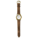 Dakota Watches Easy Time Moonglow Gold, White Dial, Brown PU Strap 2234-4