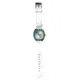 Dakota Watches Midsize Calendar, Champagne Dial, White Leather Band 3076-3