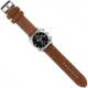 Dakota Watches Sting Ray Chrono, Black Dial, w/Leather Strap, NO 4034-2