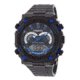 Dakota Watches Tough Ana-Digi, Black/Blue Dial, Black Case/PVC Strap, NO 2163-1