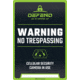 DEFEND USA No Trespassing Sign - 3 Pack, Black/White/Green, DFD-S-3