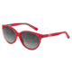 Dolce&amp;Gabbana ICONIC LOGO DG4171P Sunglasses 27758G-56 - Top Crystal On Pearl Red Frame, Grey Gradient Lenses