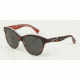 Dolce&amp;Gabbana MATT SILK DG4176 Sunglasses 29868G-49 - Rose/flowers On Black Frame, Grey Gradient Lenses