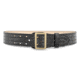 2-1/4" Hi-Gloss Leather Sam Brown 4 Row Stitch Duty Belt with Gold Buckle