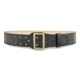 2-1/4" Plain Leather Sam Browne 2-Row Stitch Duty Belt with Solid Brass Gold Buckle