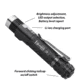 EAGTAC DX30LC2-SR Side-LED Rechargeable Flashlight Kit, Spot XP-L HI V2 NW w/ Flood Nichia 219B CRI92 5700K LED, 1080lm/390lm, Black, DX30LC2SR-XPLHINW-SIDE219B-KIT