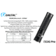 EAGTAC TX3G Pro Flashlight, XHP70.2 CW LED, 2000lm, Black, TX3G-XHP702-PRO-CW