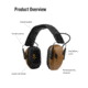 Earmor Sport Shooting ElectronicEar Muffs w/ Foam Earpads, 22dB, Coyote Brown, M300A-CB