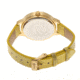 Ladies Autumn Watch,40mm,Brushed Metal Gold Bezel,Yellow Band
