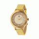 Ladies Autumn Watch,40mm,Brushed Metal Gold Bezel,Yellow Band