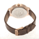 Ladies Autumn Watch,40mm,Brushed Metal Rose Gold Bezel,Brown Band