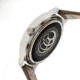 Ladies Autumn Watch,40mm,Brushed Metal Silver Bezel,Dark Brown Band