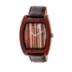 Earth Wood Cedar Leather-Band Watch, Red/Black ETHEW4603