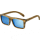 Earth Lanikai Sunglasses, Zebra Rosewood Wood Frame, Blue-Mirror Lens, ESG014ZB