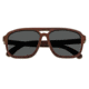 Earth Playa Sunglasses, Rosewood Bamboo Wood Frame, Black Lens, ESG062RB