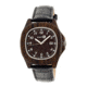 Earth Wood Sherwood Leather-Band Watch w/ Date, Dark Brown, Standard ETHEW2702
