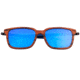 Earth Wood Doumia Polarized Sunglass, Red Rosewood/Blue, One Size, ESG043RB