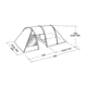 Easy Camp 4-Person Galaxy 400 Tunnel Tent, 2 Rooms, Light/Dark Blue, 5709388076533