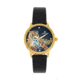 Empress Diana Automatic Engraved MOP Leather-Band Watch, Black, One Size, EMPEM3003