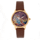 Empress Diana Automatic Engraved MOP Leather-Band Watch, Brown, One Size, EMPEM3005