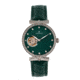 Empress Edith Semi-Skeleton Leather-Band Watch, Green, One Size, EMPEM3302