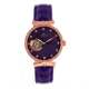 Empress Edith Semi-Skeleton Leather-Band Watch, Purple, One Size, EMPEM3305