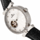 Empress Edith Semi-Skeleton Leather-Band Watch, White, One Size, EMPEM3301