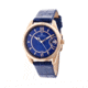 Empress Messalina MOP Leather-Band Watch w/Date, Blue, EMPEM2404