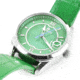 Empress Messalina MOP Leather-Band Watch w/Date, Green, EMPEM2402