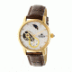 Empress Theodora Automatic Mother-of-Pearl Semi-Skeleton Leather-Band Watch, Gold/Silver/Brown, Standard EMPEM1206