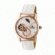 Empress Theodora Automatic Mother-of-Pearl Semi-Skeleton Leather-Band Watch, Rose Gold/Silver/White, Standard EMPEM1207