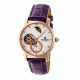 Empress Theodora Automatic Mother-of-Pearl Semi-Skeleton Leather-Band Watch, Rose Gold/Silver/Purple, Standard EMPEM1208