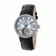 Empress Valois Automatic Mother-Of-Pearl Semi-Skeleton Dial Leather-Band Watch, Silver/White, Standard EMPEM1301