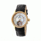 Empress Valois Automatic Mother-Of-Pearl Semi-Skeleton Dial Leather-Band Watch, Gold/White, Standard EMPEM1303