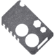EOS Knife Card Raw Finish, 3.5in X 2.13in, Titanium Construction, Tools Include, Bottle Opener L Lanyard Loop, Raw Finish, Two Semi-Sharp Edges, Plain And Serrated, Wrench 1/4, 3/8, 1/2, L Bulk Packed., CARD-TI