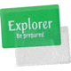 Explorer Credit Card Magnifier Lens, Clear Plastic Construction, Measures 2 1/8in X 3 5/16in, Green Plastic Slip Pouch With Explorer Logo, G0140W