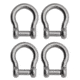 Extreme Max Boattector Stainless Steel Bow Shackle With No Snag Pin, 3/8in, Pack of 4, 3006.8411.4