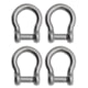 Extreme Max Boattector Stainless Steel Bow Shackle With No Snag Pin, 3/8in, Pack of 4, 3006.8411.4