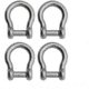 Extreme Max Boattector Stainless Steel Bow Shackle With No Snag Pin, 5/16in, Pack of 4, 3006.8408.4
