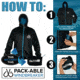 Filthy Anglers Packable Windbreaker Jacket, Black, Medium, WINDBLK-M