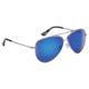 Flying Fisherman 7874SSB Crew Sunglasses, Silver Frame Smoke-Blue Mirror Polarized Lens, Medium to Large Fit, 7874SSB