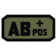 Fox Outdoor Medical and Morale Patches, AB Pos - Black/Olive Drab, 84P-044