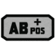 Fox Outdoor Medical and Morale Patches, AB Pos - Grey/Black, 84P-054
