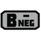 Fox Outdoor Medical and Morale Patches, B Neg - Grey/Black, 84P-053
