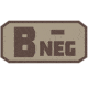 Fox Outdoor Medical and Morale Patches, B Neg - Khaki/Brown, 84P-063